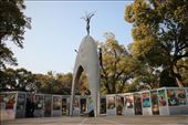 The Children's Memorial standing in memory of all the children who lost their lives as a result of the atomic bombing. Originally inspired by Sadako Sasaki who was exposed to the radiation from the bomb and developed leukaemia. Her aim was to fold 1000 paper cranes, to have her wish granted, for world peace. Unfortunately she lost her battle before she could finish her cranes, her friends finished them for her. To this day anyone can offer their own paper crane in memory of those children that died. During my visit I left my own origami crane as tribute. : by kathrynskreations, Views[351]