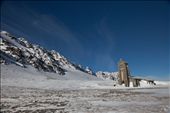 This photograph was taken off the ski path in Val D'isere, France. I went as far as I could on the ski lifts and then had taken the mountain paths to discover this church. I was struck by how, so far from any settlement, there was a church looking out towards the Italian Alps. To me, it felt like the church had been built as close to the heavens as possible.: by katielongleyphotography, Views[242]