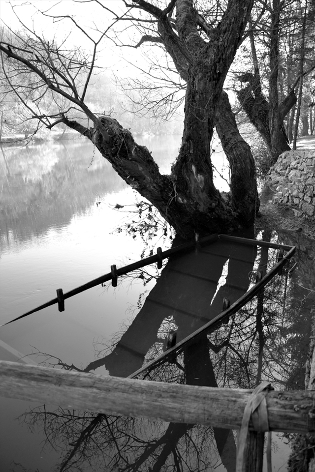 Kolpa river is the south border between Slovenia and Croatia. A large part of the landscape around the river is part of the Regional park Kolpa. In the past, this place was a home to many mills and sawmills, but nowadays only a few are preserved. The river often floods the riverside, sometimes the water is so high it floods the entire road to the mill. During the big floods in the summer an old wooden boat washed up on the courtyard of the mill and the owners tied it on a tree.