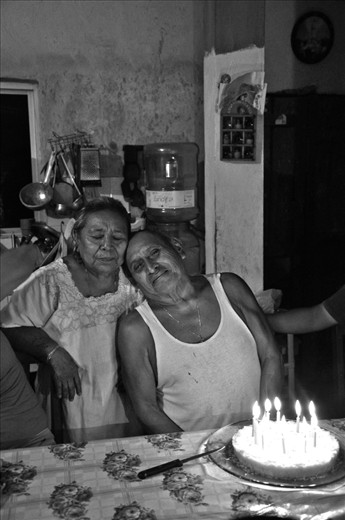 He asked for a mango cake. We got them from the trees in the garden. 