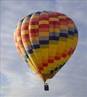 January 7, 2013 - Phoenix, AZ. A colorful side view of the Rainbow Ryders lifted hot air balloon - including the basket, vents, and balloon - carrying 10 passengers and 1 pilot. : by kaylahorn, Views[375]