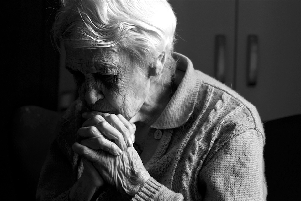 Sofie was one of the first women I befriended in the Home, carting her in her wheelchair from the mess hall to her room. Although we didn’t speak the same language, she gave me a roll of Mentos as a token of her thanks. As I sat with her that afternoon, she began to sing and pray intimately, and I unobtrusively captured her portrait.