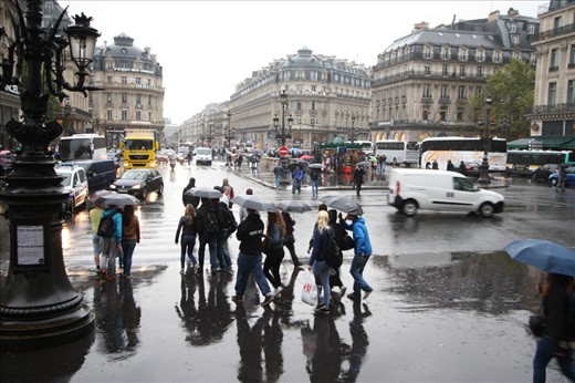 Avenue de l'Opéra. I have never been so amazed like I was that day when I realized that the combination of Paris with rain made such a beautiful view.