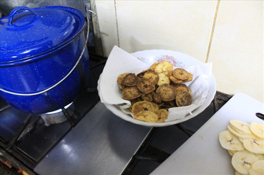 Fried plantain chips that I cooked