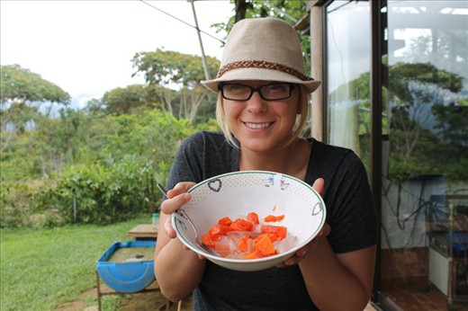 Fresh aloe vera, papaya, and honey