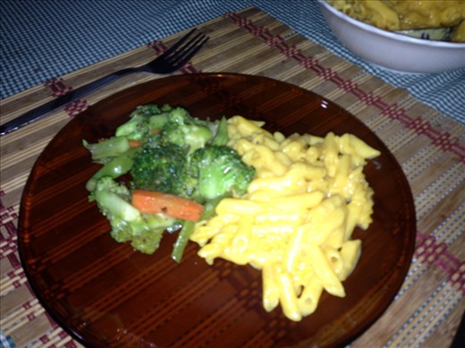 Mac and cheese con vegetables 