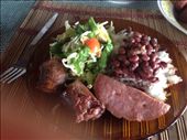 Sausage, ham, arroz y frijoles, ensalade : by kendal00, Views[339]