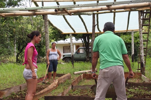 Helping some ladies with their greenhouse
