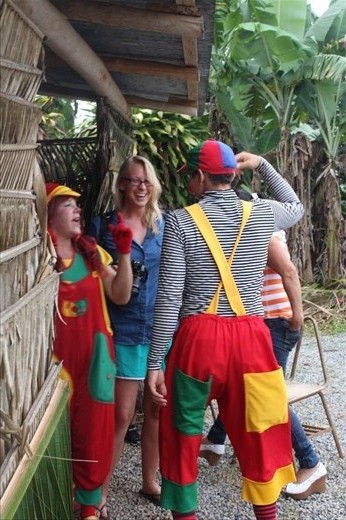 Megan with the clowns