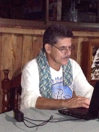 Donald with his winter scarf