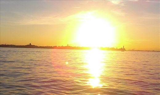 In the distance,Venezia could be seen with its church towers and other monuments