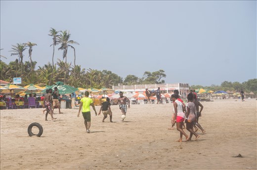Pick up game of soccer. They do play anywhere.