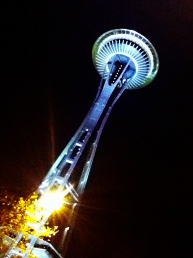 The needle at night.