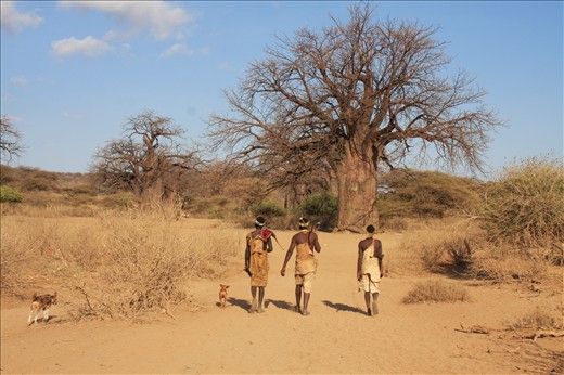 With their hunger tamed, they head back to their huts to feed their families.