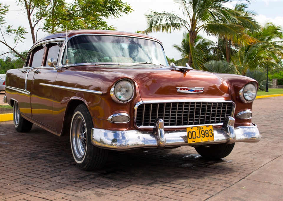 Although we didn't ride in one it was great to see a classic 1950s car in Cuba