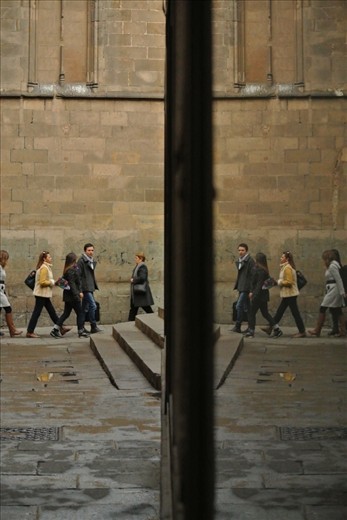 Never Stopping: With so much to see and do, tourists and locals alike rarely stop for a second look while walking through the Old Town’s narrow lanes. Upon seeing this well placed window, I proceeded to adjust the shutter speed and capture numerous pictures of blurred individuals in a hurry. Nonetheless, the pick of the bunch was this simple, mirrored shot that displays the relaxed yet purposeful stroll of these locals.
