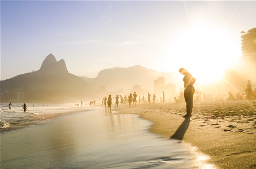 Ipanema Beach: known for tiny bikinis & rock-hard bodies, a woman hesitates.