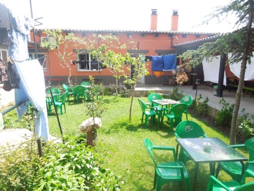 The pink building is where Juan and I stayed...