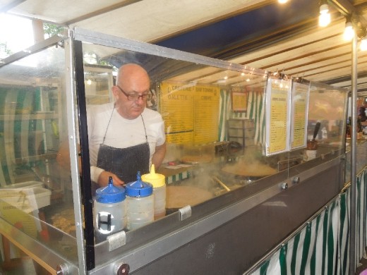 Fresh crepes at the market! Yummy!