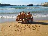 Day 9: Valeri, me, Imka & Stephan on the beach at Islares: by kimlyons, Views[364]