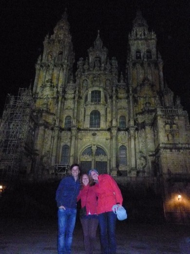 Day 38: In front of the Cathedral in Santiago de Compostela