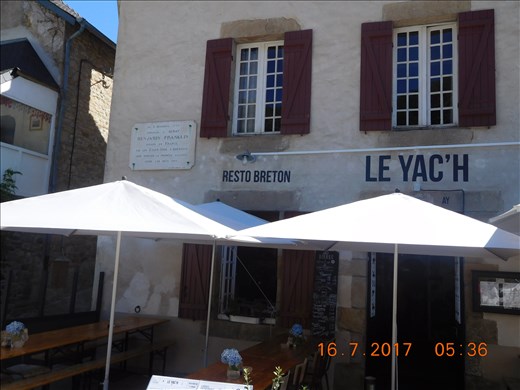 Restaurant with plaque