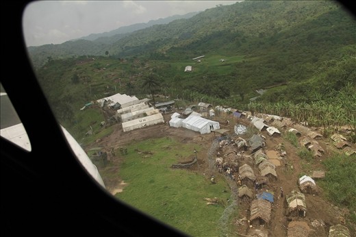 1-Displaced by war improvise a village surrinding the camp of United Nations.  
