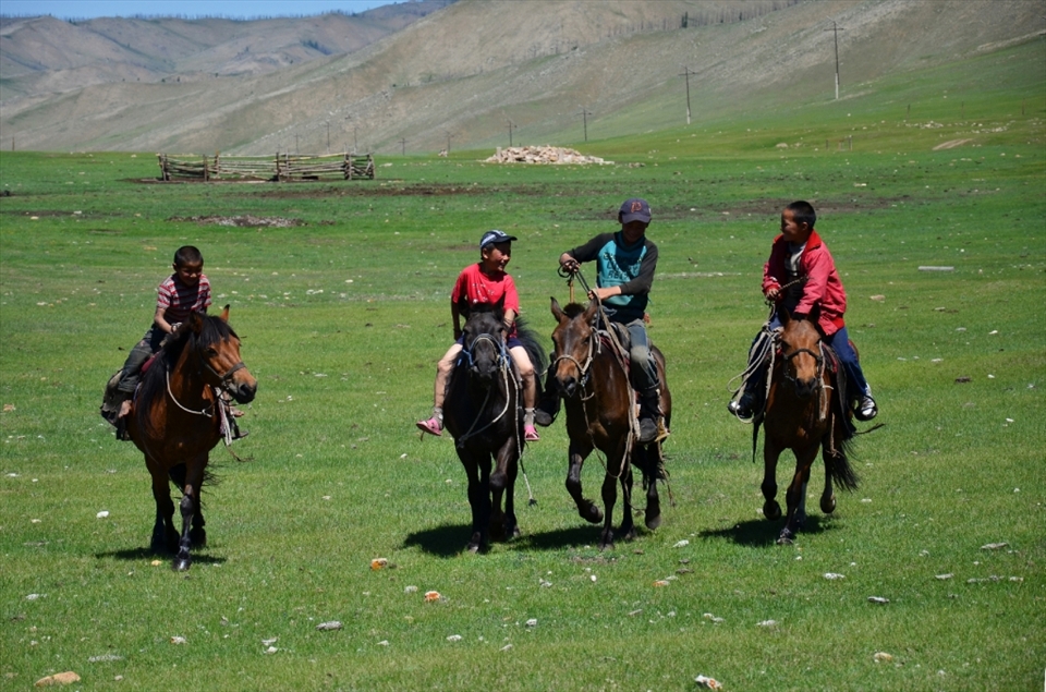 Once it is clear evil spirits have not taken a young boy's life, he receives his first hair cut and is quickly taught the ways of man. Boys quickly become skilled riders to assist with herding and to add mischief to their lives.