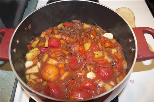 Tomato Soup in the simmering process