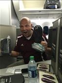 Kirk is so excited to get some swag from American Airlines in Business Class: by kirmily, Views[381]