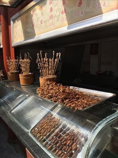 Wangfujing Street Market - meat on a stick!