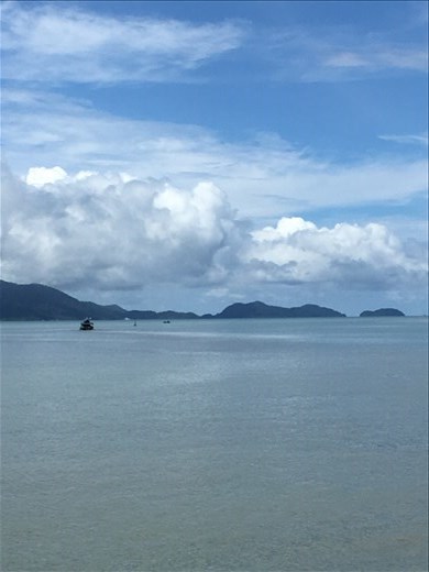 Looking at Koh Chang from the mainland pier
