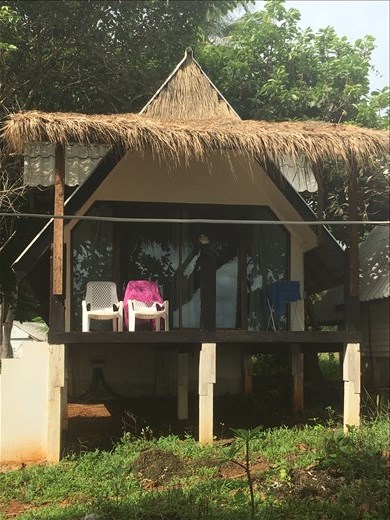 Our hut overlooking the sea