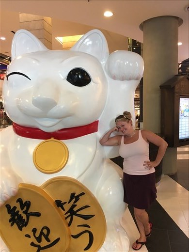 Emily with Hello Kitty at Terminal 21 Mall