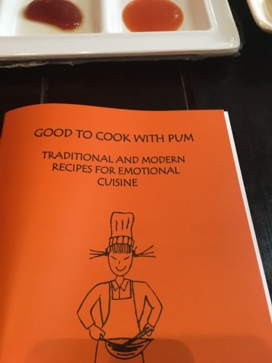 The recipe book from which we chose our dishes, and we got to take it home!