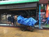 No cars or motorbikes on the island.  All goods are transported around the island in these wagons...even on rainy days like this one.: by kirmily, Views[300]