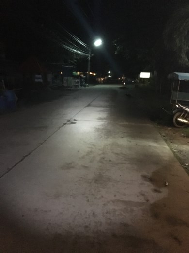 Klong Nin beach road late at night.