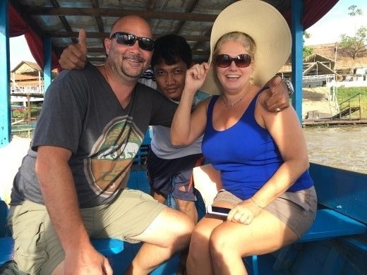 Kirk, Emily, our driver, and a giant floppy hat.  