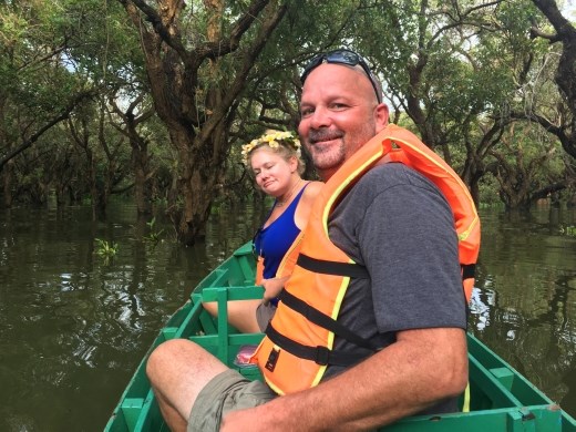 On a little boat in the Mekong
