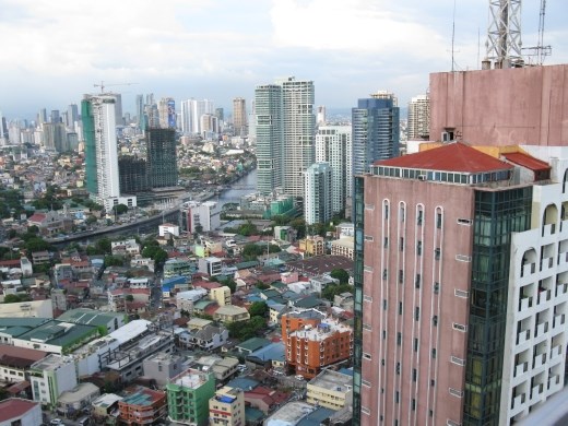 View of Makati/Manila from rooftop of St Giles Hotel