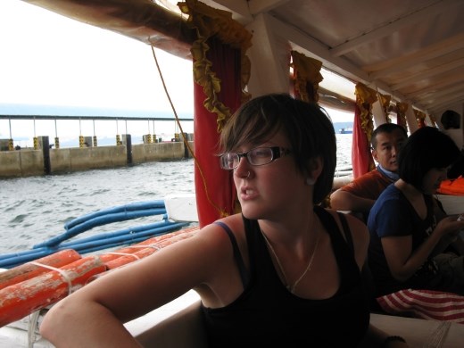 K enjoying the diesel fumes