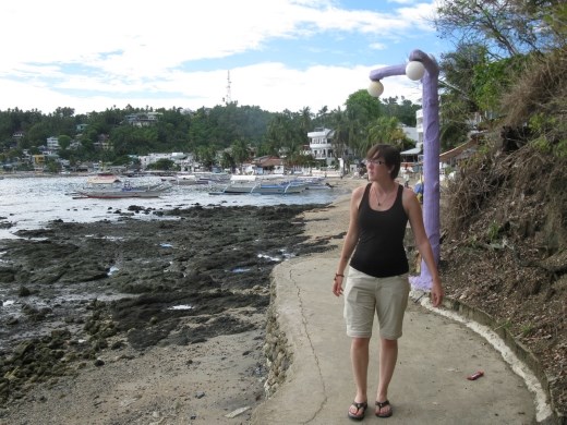 K out for a walk on beach