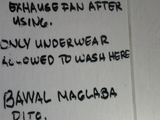 sign over our bathroom sink