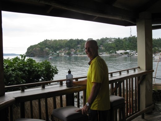 Wayne in Sabang Pub- everything is on the beach