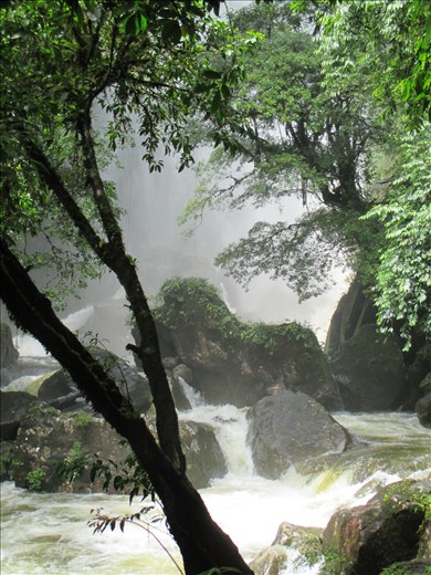 Waterfall lost in the mist near Santa Fe