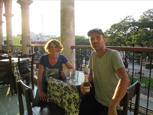 Sunset drinks at Campeche town square