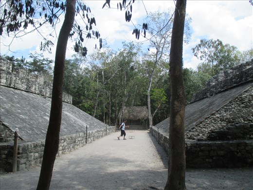 The ball court at the Coba ruins 