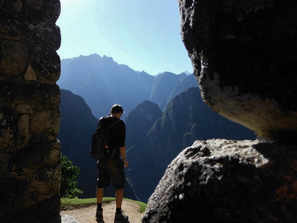 A fellow traveller on Machu Picchu in Peru.
