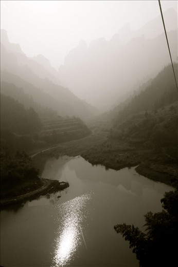 Cable Car Going Up Towards Tianzishan, Zhangjiajie 