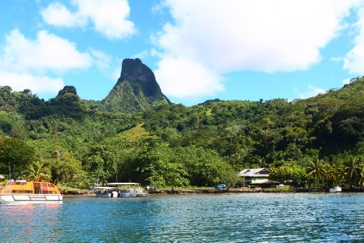 Difficult to see, but it's a mountain with a hole